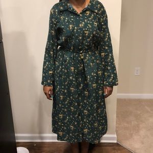 Beautiful floral corduroy midi dress